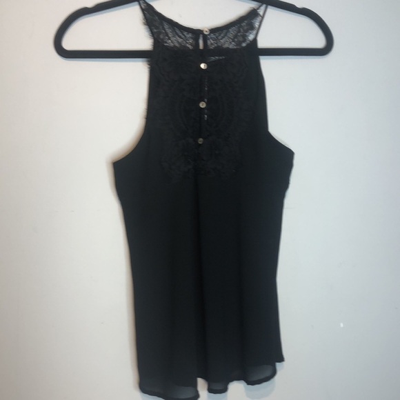 NAKED Zebra Keyhole Front Lace Back High Neck Spaghetti Strap Tank, Size S - Picture 4 of 9